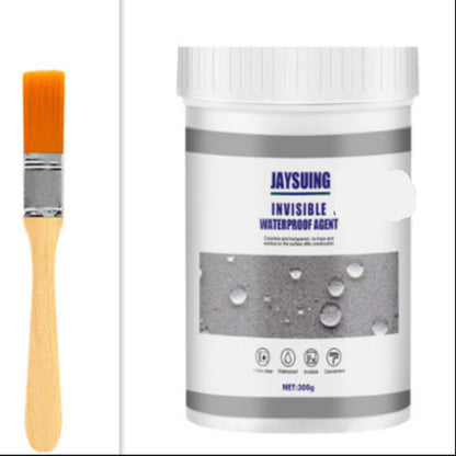 Jaysung invisible waterproof agent jar with a brush on a white background