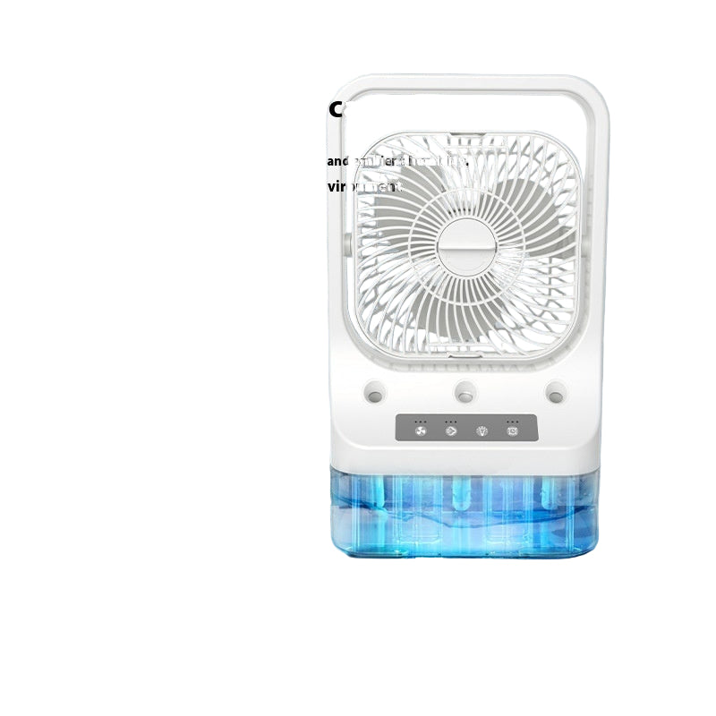 Portable humidifier with three spray nozzles on a blue surface