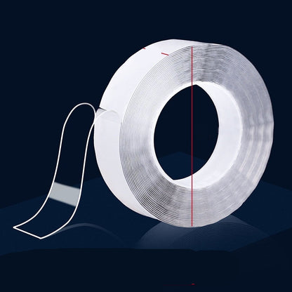Roll of double-sided tape with dimensions on a dark background