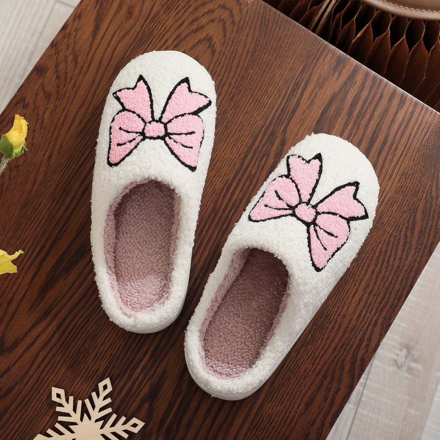 Creative New Cute Bow Cotton Slippers Women