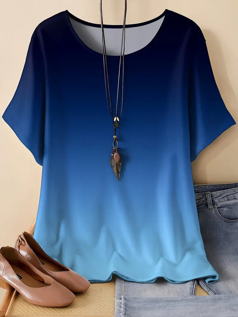 Casual Sports Loose Round Neck Short Sleeve T-Shirt