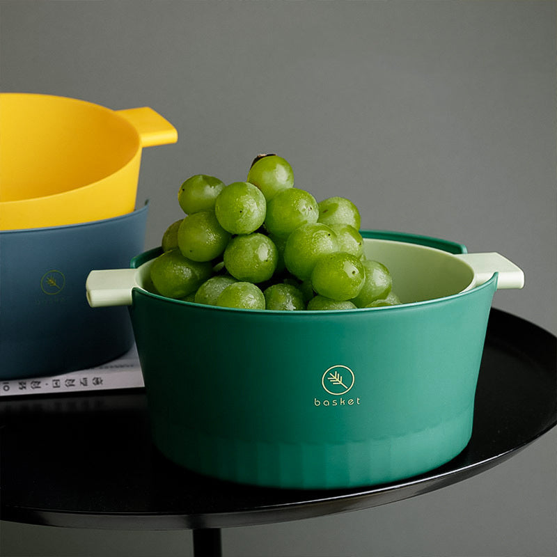 Large Double-Layer Plastic Kitchen Drain Basket