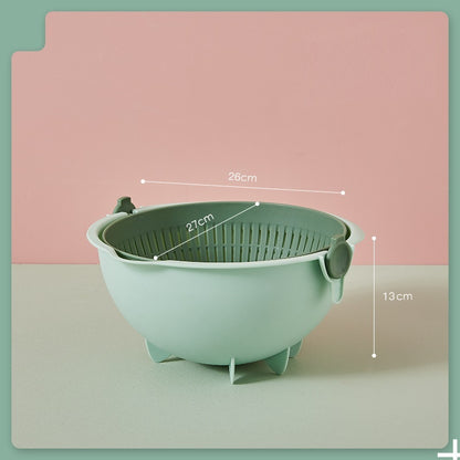 Double Layer Kitchen Vegetable Washing Drain Basket