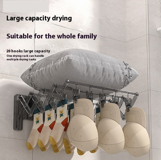 Suction Cup Socks Foldable Drying Punch Free Towel Rack