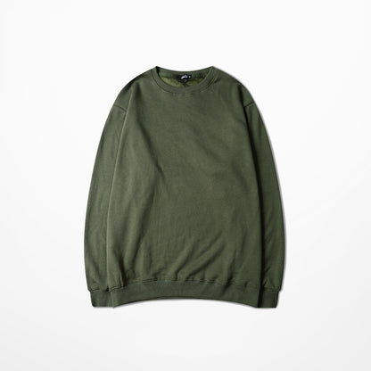 Seasonal Solid Color Plush Pullover Sweater – Loose Fit