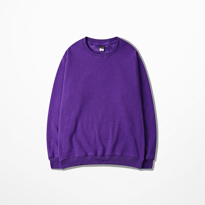 Seasonal Solid Color Plush Pullover Sweater – Loose Fit