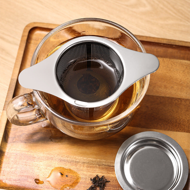 304 Stainless Steel Binaural Tea Filter With Bottom
