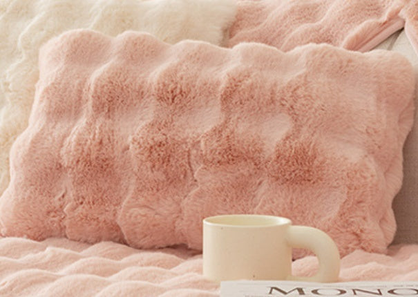 Ondaum Winter Thickened Rabbit Plush Sofa Cushion