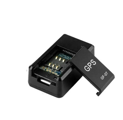 Black GPS device with dimensions labeled on a white background