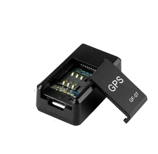 Black GPS device with dimensions labeled on a white background