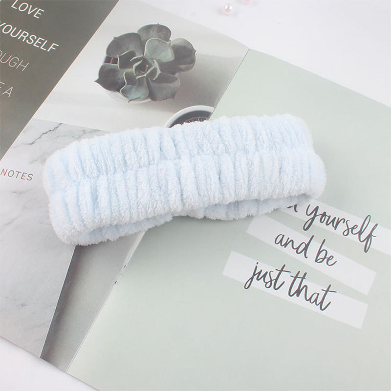 Simple Plaid Facial Hair Band – Unisex Foldable Headband