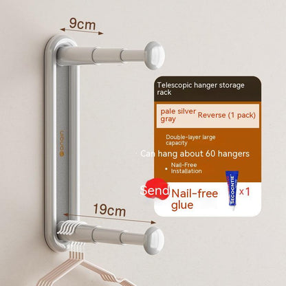 Retractable Hanger Storage Rack Punch-free