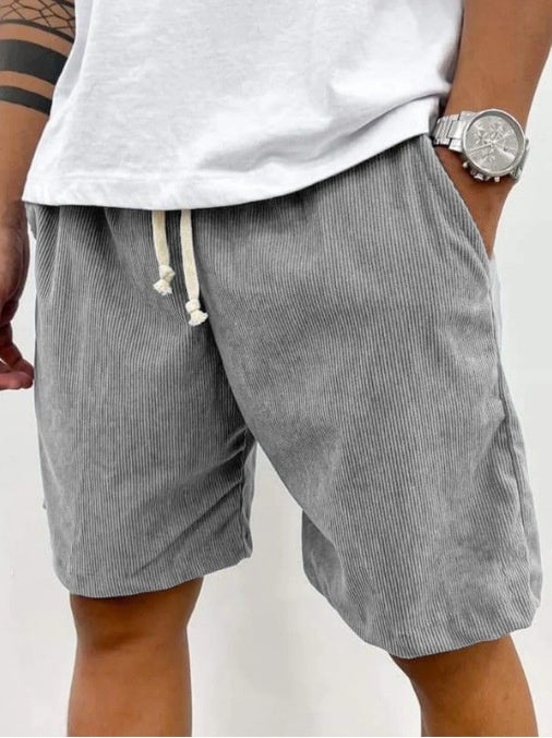 Men’s Corduroy Drawstring Casual Shorts
