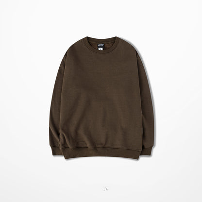 Seasonal Solid Color Plush Pullover Sweater – Loose Fit