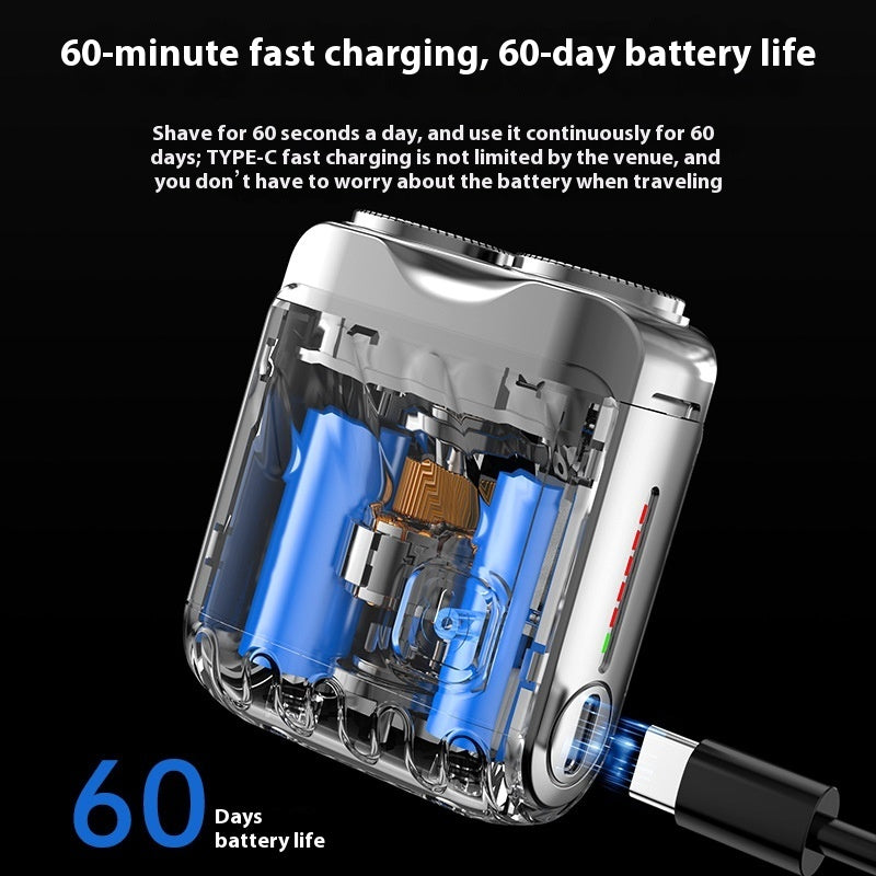 Portable Dual Ring Rotary Electric Shaver