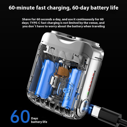 Portable Dual Ring Rotary Electric Shaver