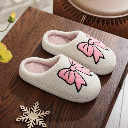 Creative New Cute Bow Cotton Slippers Women