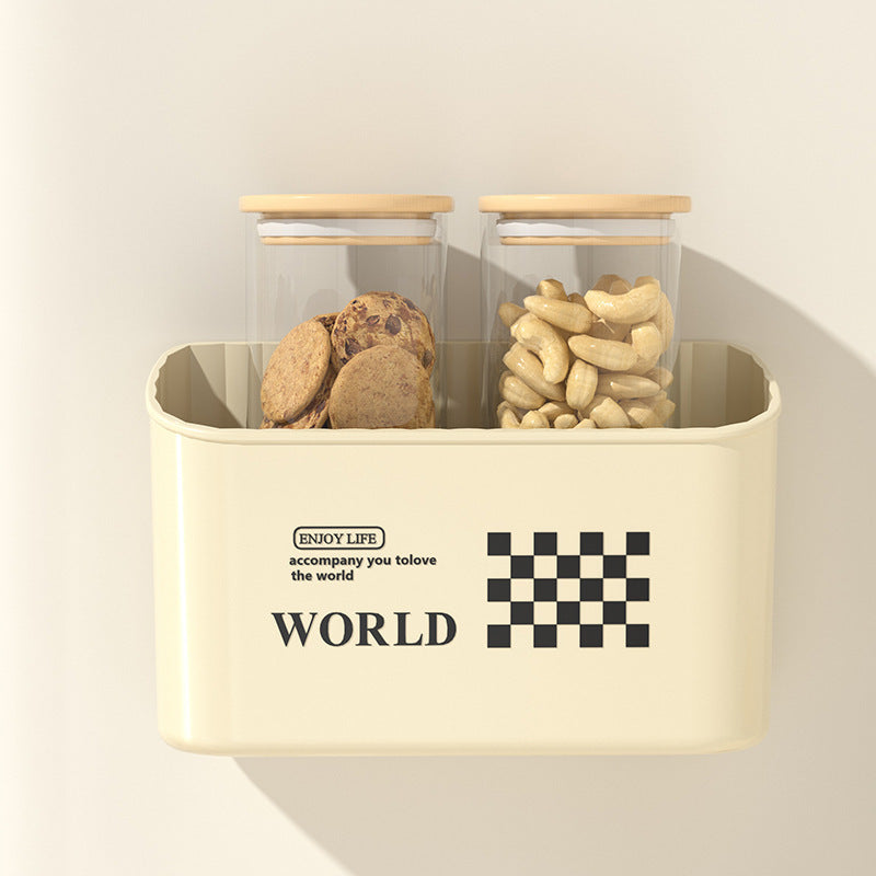 Ondaum Magnetic Refrigerator Side Wall Storage Box in Cream Style