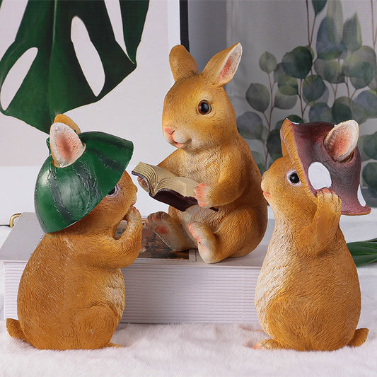 Outdoor Garden Easter Reading Rabbit Gardening Animals