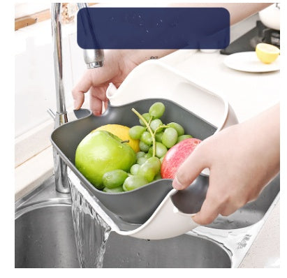 Double Drain Basket Bowl for Kitchen Washing & Straining