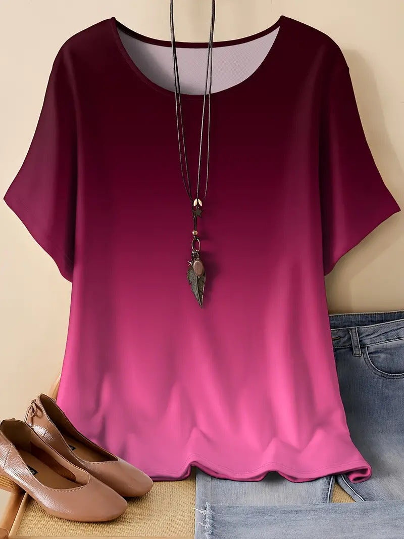Casual Sports Loose Round Neck Short Sleeve T-Shirt