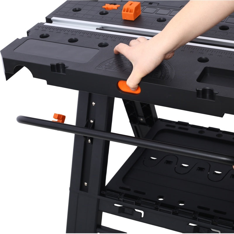 Portable Folding Workbench & Sawhorse – Heavy-Duty 2-in-1 Worktable