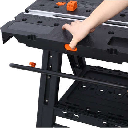 Portable Folding Workbench & Sawhorse – Heavy-Duty 2-in-1 Worktable