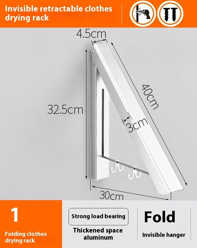 Ondaum Punch-Free Space Aluminum Foldable Wall Hanger