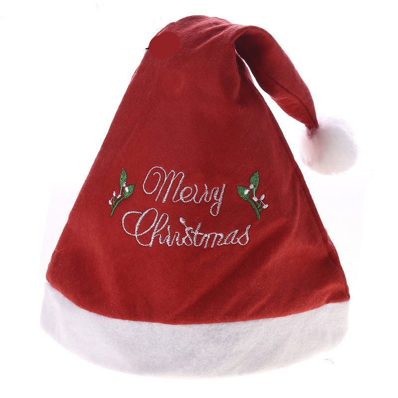 Red Santa hat with 'Merry Christmas' text on a white background