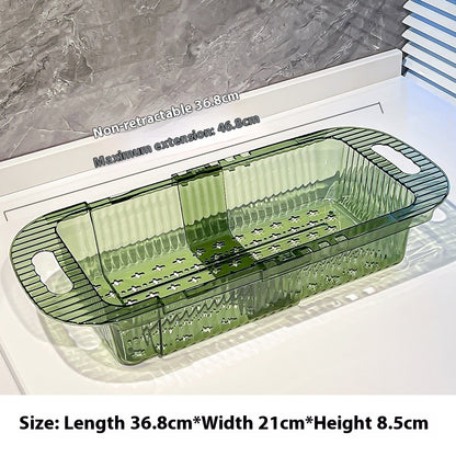 Kitchen Retractable Drain Rack Washing Basin Household