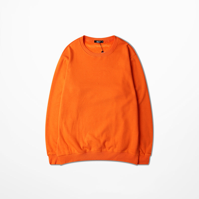 Seasonal Solid Color Plush Pullover Sweater – Loose Fit