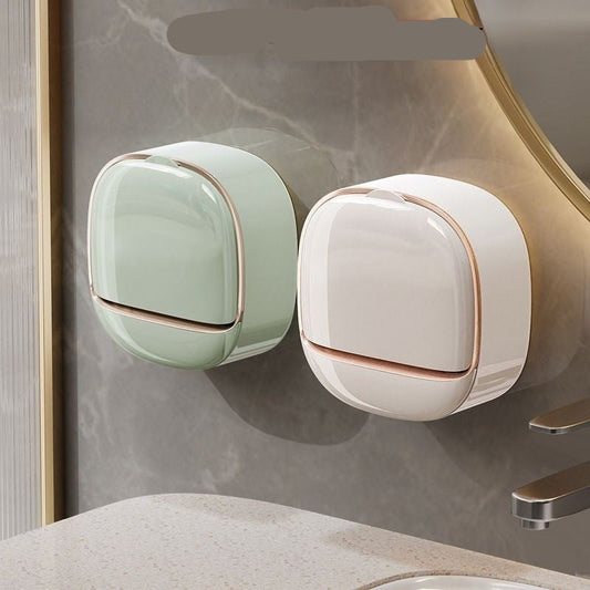 Two light luxury soap boxes mounted on a bathroom wall.