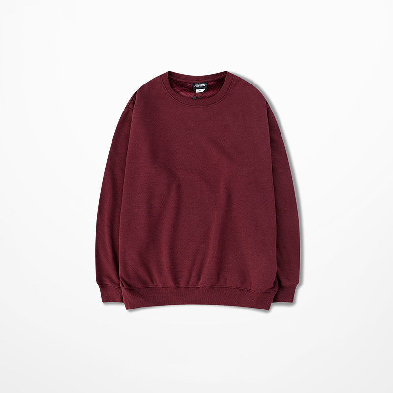 Seasonal Solid Color Plush Pullover Sweater – Loose Fit