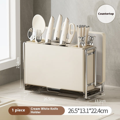 Magnetic Knife Holder Cutting Board Integrated Storage Rack