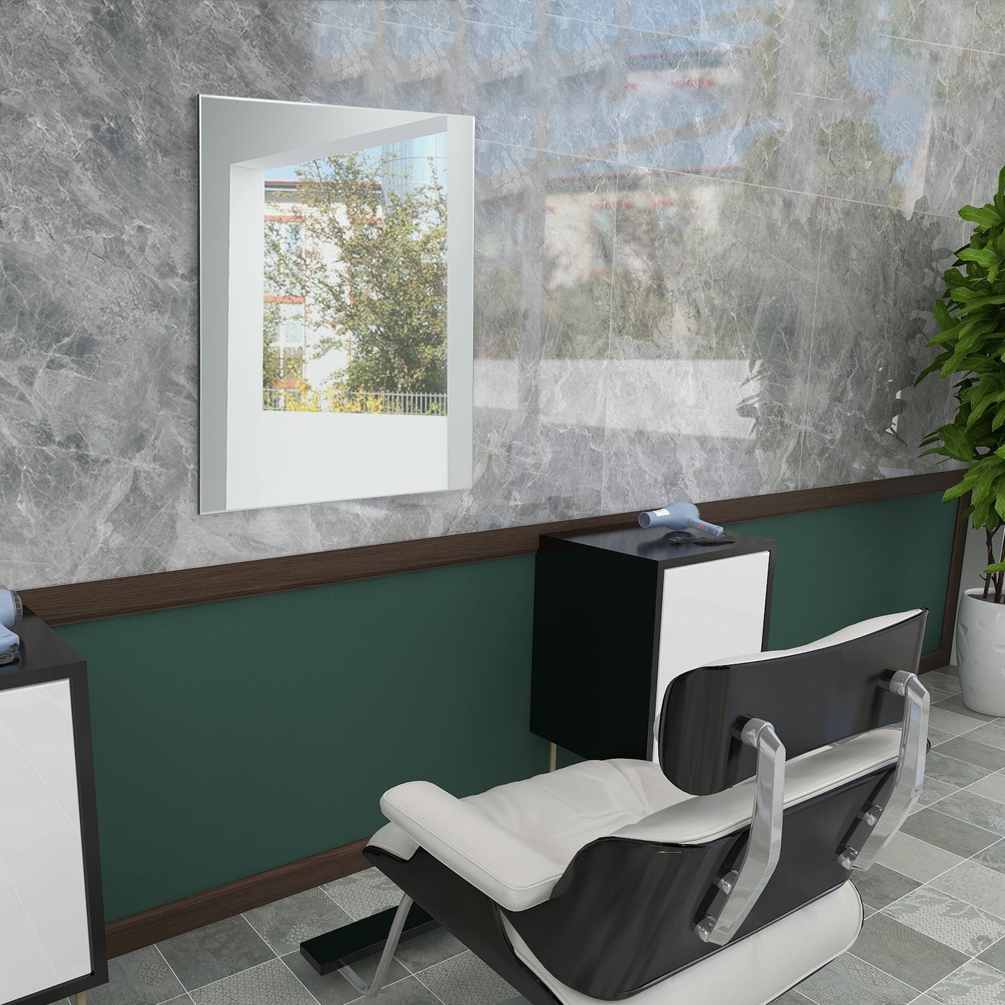Rectangular Wall Mirror for Salon, Bathroom, and Bedroom