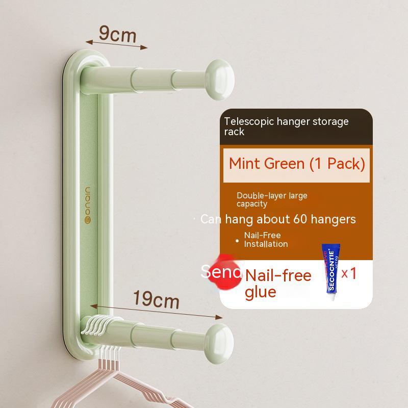 Retractable Hanger Storage Rack Punch-free