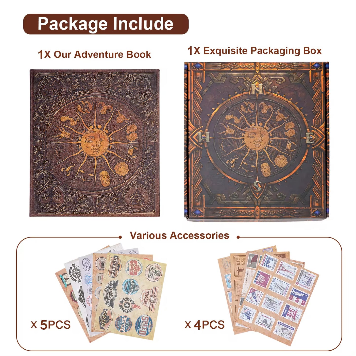 132-Page DIY Retro Scrapbook – Our Adventure Memory Photo Album