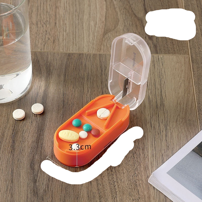 Home Has Pill Cutter Tablet Divider Compartment Pill Box