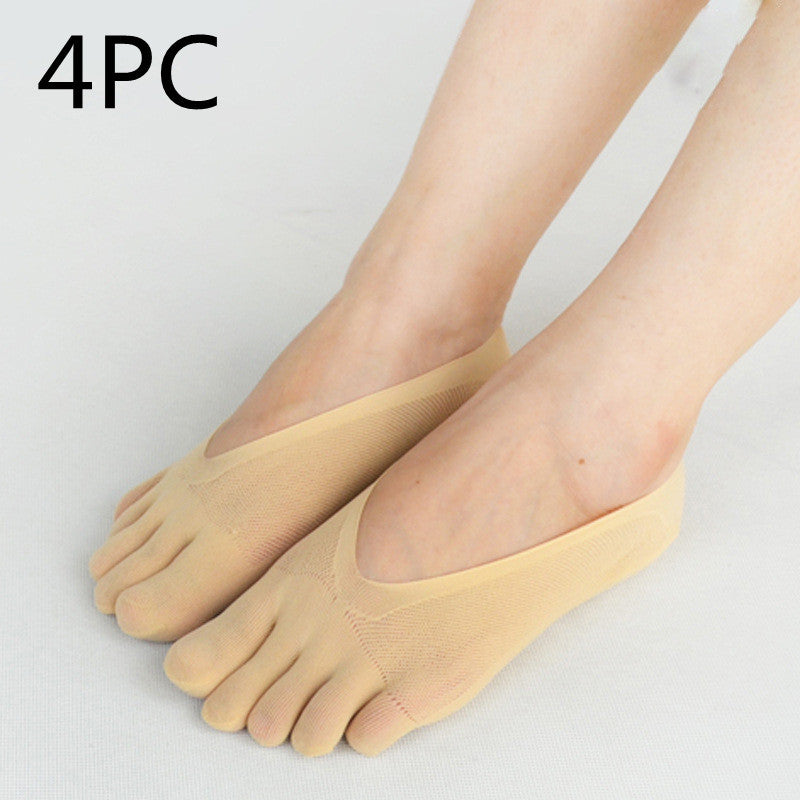 Women’s Ultra-Thin Invisible Toe Boat Socks