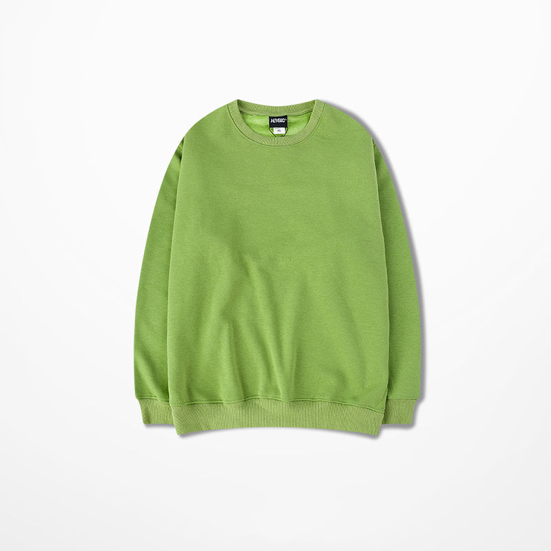 Seasonal Solid Color Plush Pullover Sweater – Loose Fit