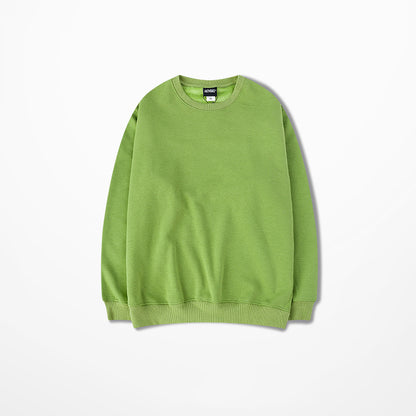 Seasonal Solid Color Plush Pullover Sweater – Loose Fit