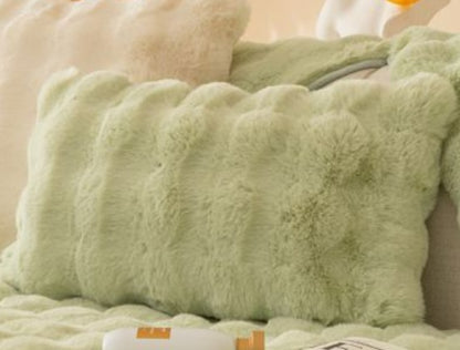 Ondaum Winter Thickened Rabbit Plush Sofa Cushion
