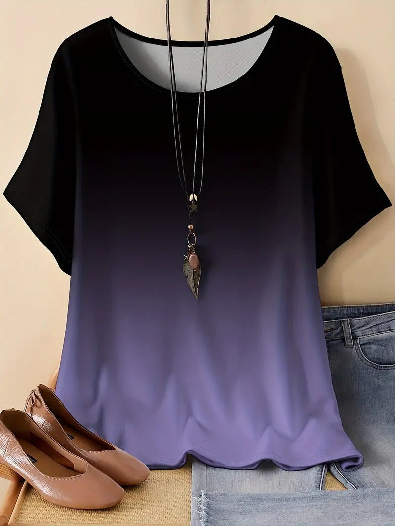 Casual Sports Loose Round Neck Short Sleeve T-Shirt