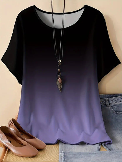 Casual Sports Loose Round Neck Short Sleeve T-Shirt