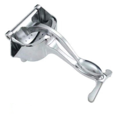 Metallic manual juicer on a white background with '2pcs' text 