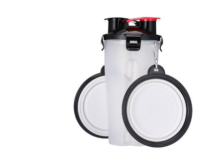 Portable 2-in-1 Pet Water & Food Bottle with Collapsible Bowl
