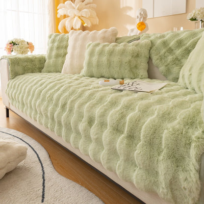 Ondaum Winter Thickened Rabbit Plush Sofa Cushion