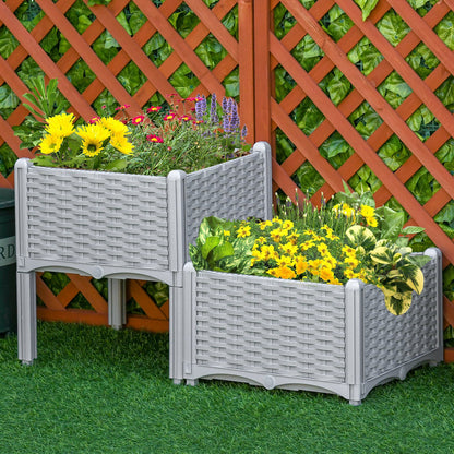 2-Piece Elevated Self-Watering Garden Bed