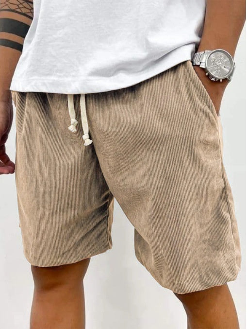 Men’s Corduroy Drawstring Casual Shorts