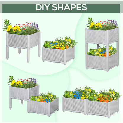 2-Piece Elevated Self-Watering Garden Bed